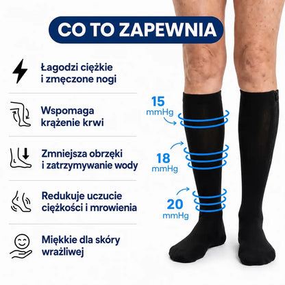 Kompresyjne skarpety z zamkiem